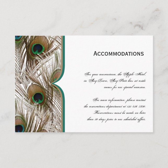 Peacock Feathers med en Dubbla Ram Tilläggskort (Framsida)