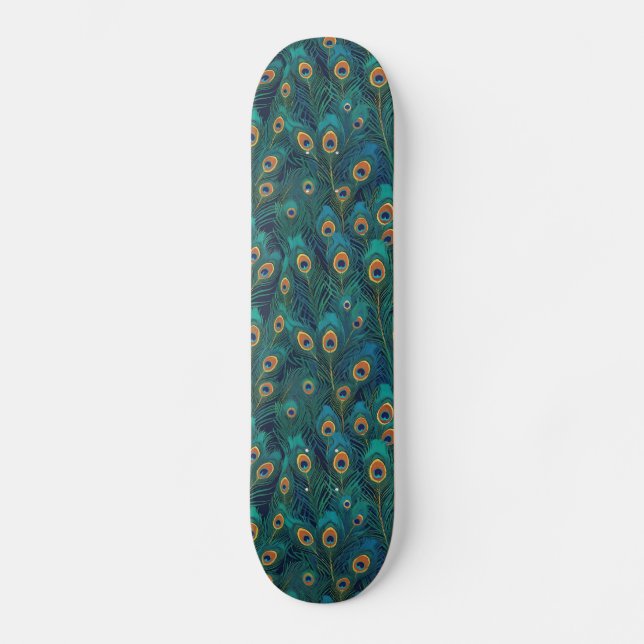 Peacock Feathers Mini Skateboard Bräda 18,5 Cm (Framsida)