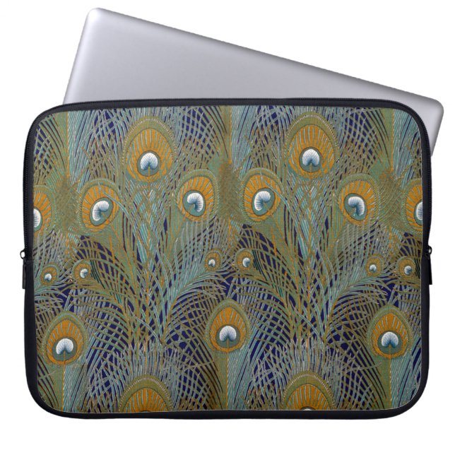 Peacock Feathers Morris Victorian Design Laptop Sleeve (Framsidan)