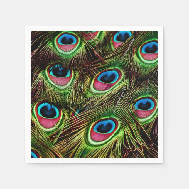 Peacock Feathers Napkins Pappersservett (Framsidan)