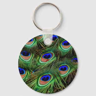 Peacock Feathers Nyckelring