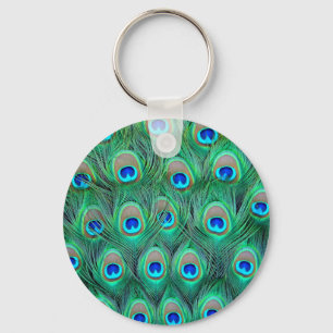 Peacock Feathers Nyckelring