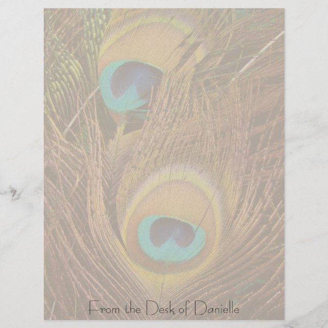 Peacock Feathers Personlig Letterhead (Framsida)