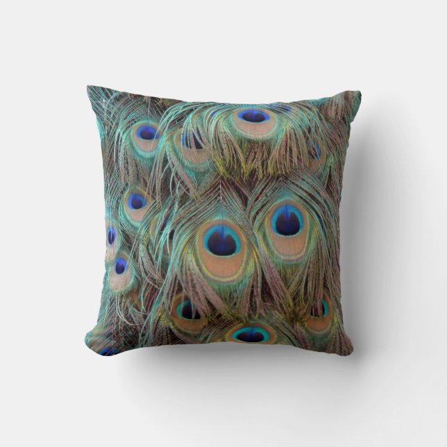 Peacock Feathers Pillow Kudde (Framsida)