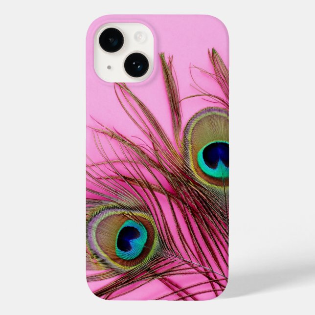 Peacock Feathers Rosa iPhone Tuff Fodral-Mate Fodr (Baksida)