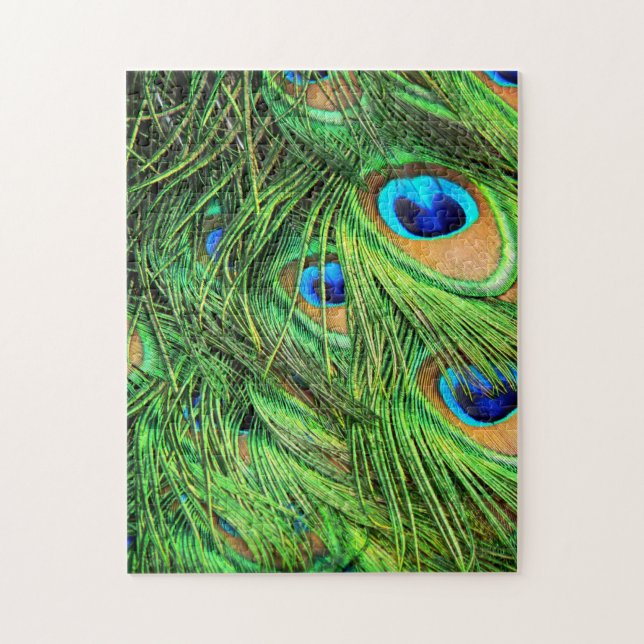 Peacock Feathers Sårlösa Puzzle Pussel (Vertikal)