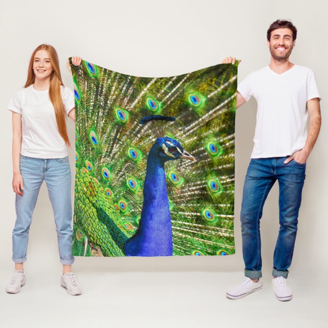 Peacock Feathers Soft Fleecefilt (På plats)