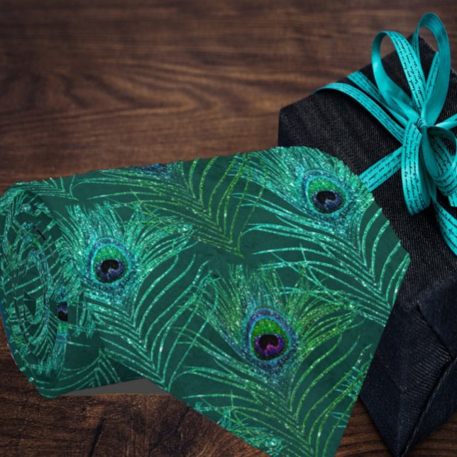 Peacock Feathers Teal Blue Neck Tie Necktie Slips (Skapare uppladdad)