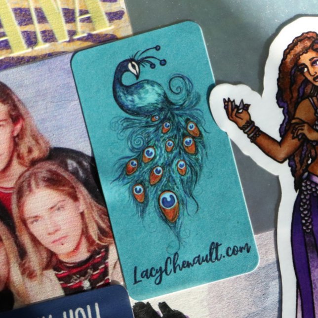 Peacock Feathers Teal Peacocks Adressetikett (Skapare uppladdad)