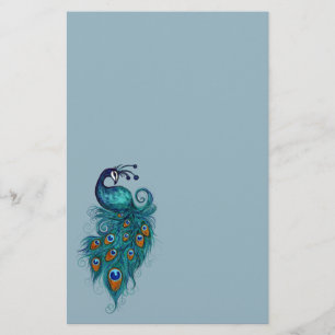 Peacock Feathers Teal Peacocks Brevpapper