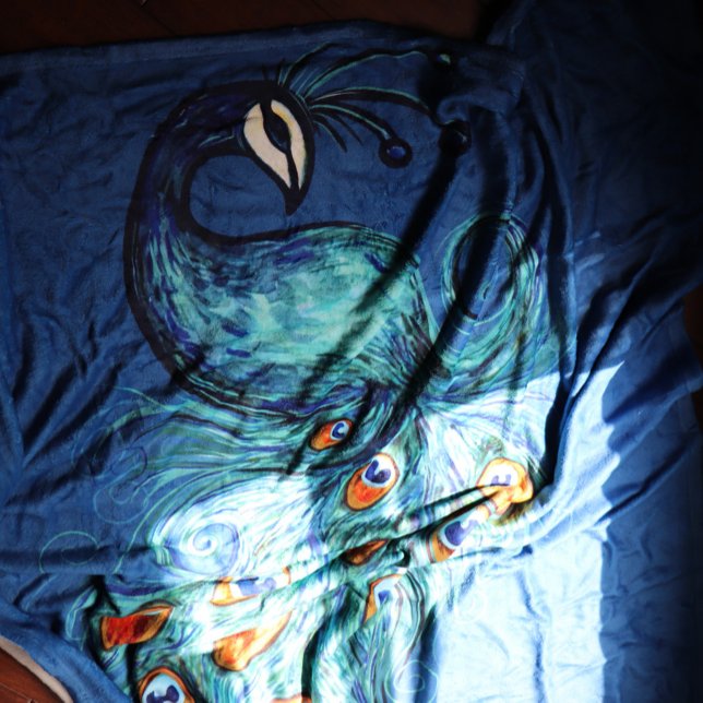 Peacock Feathers Teal Peacocks Fleecefilt (Skapare uppladdad)