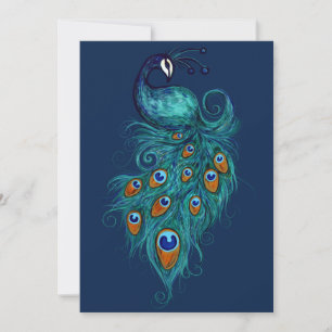 Peacock Feathers Teal Peacocks Julkort
