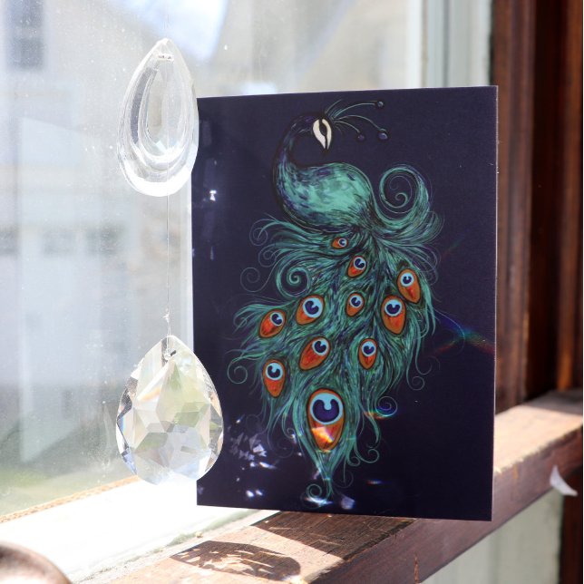 Peacock Feathers Teal Peacocks Kort (Skapare uppladdad)