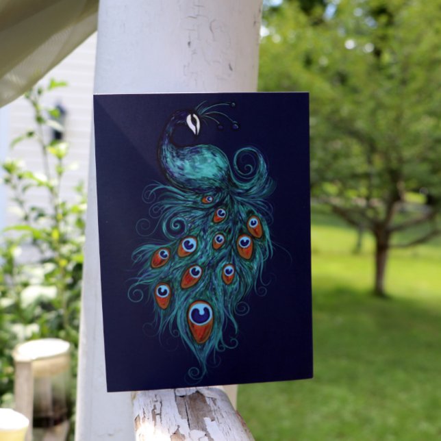 Peacock Feathers Teal Peacocks Kort (Skapare uppladdad)