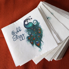 Peacock Feathers Teal Peacocks Pappersservett