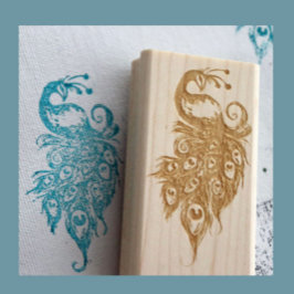 Peacock Feathers Teal Peacocks Stämpel