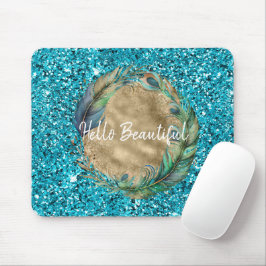 Peacock Feathers Turcos Blue Glitter Musmatta