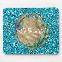 Peacock Feathers Turcos Blue Glitter Musmatta