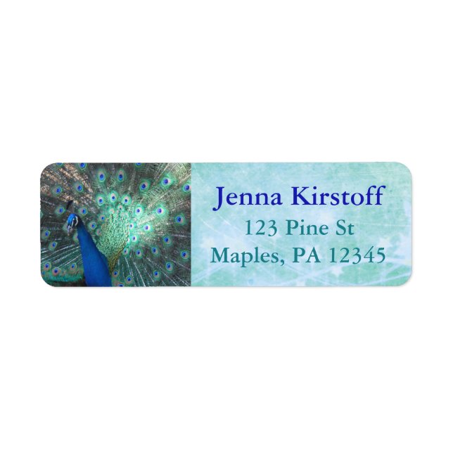 Peacock Feathers Turcos Returetiketter Returadress Etikett (Framsidan)
