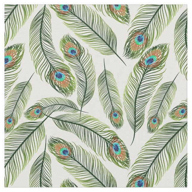 Peacock Feathers Tyg (Närbild)