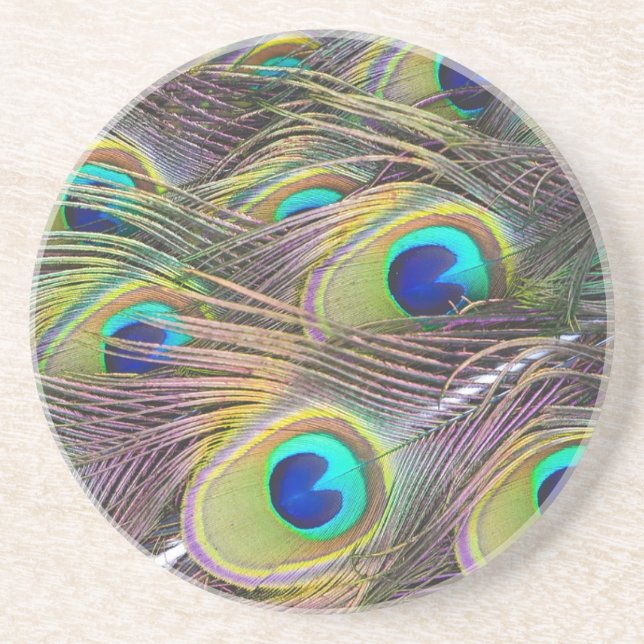 Peacock Feathers Underlägg Sandsten (Framsidan)