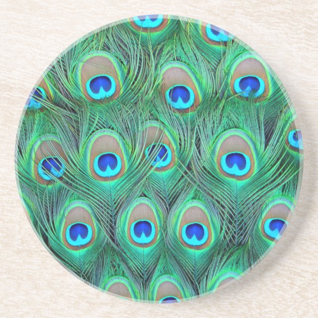 Peacock Feathers Underlägg Sandsten (Framsidan)