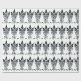 Peacock Feathers Vintage Art nouveau Design Presentpapper