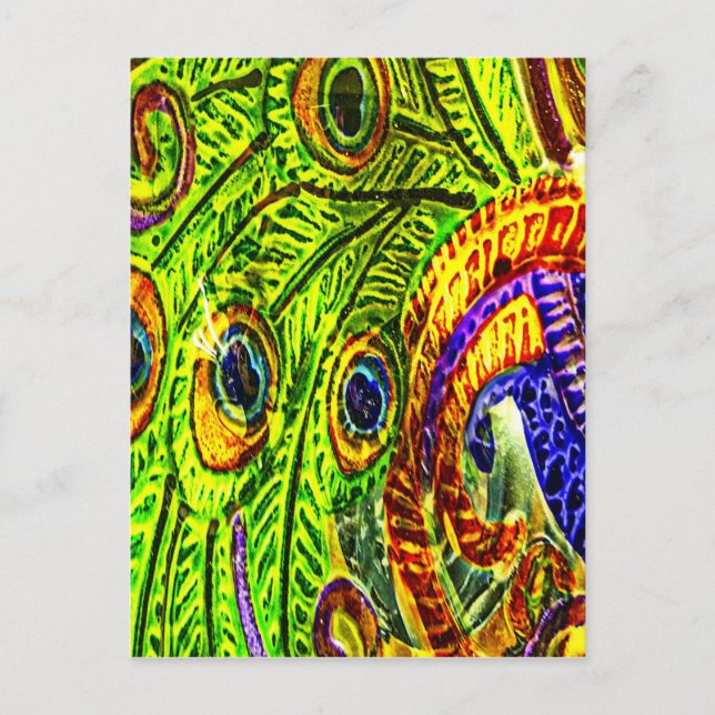 Peacock Feathers Vykort (Framsida)