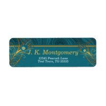 Peacock Feathers with Teal and Guld