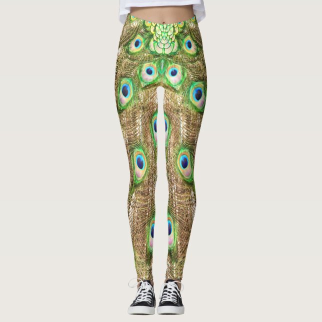 PEACOCK FINARE FEATHERS #3 LEGGINGS (Framsida)