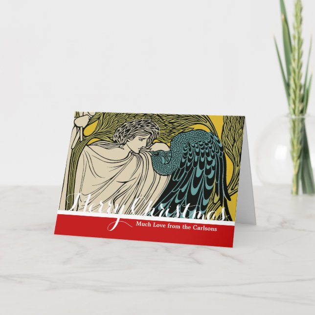 Peacock Fine Art Bird Nouveau Helgkort (Framsida)