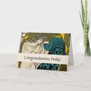 Peacock Fine Art Bird Nouveau Kort
