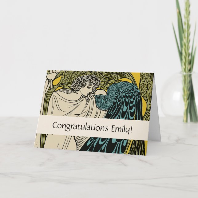 Peacock Fine Art Bird Nouveau Kort (Framsida)