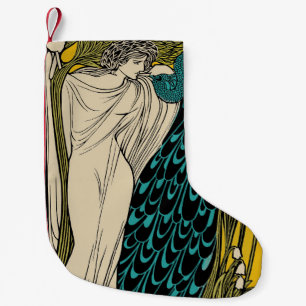 Peacock Fine Art Bird Nouveau Liten Julstrumpa