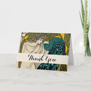 Peacock Fine Art Bird Nouveau Tack Kort