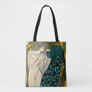 Peacock Fine Art Bird Nouveau Tygkasse