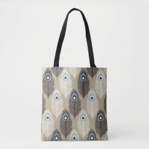 Peacock Fjäder mönster, vintage stil. Tygkasse