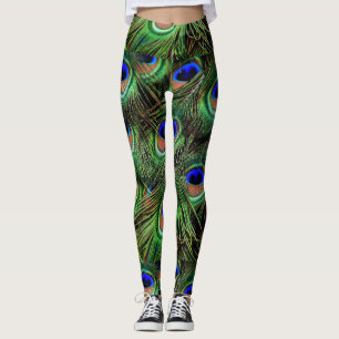 Peacock Fjädrar Leggings