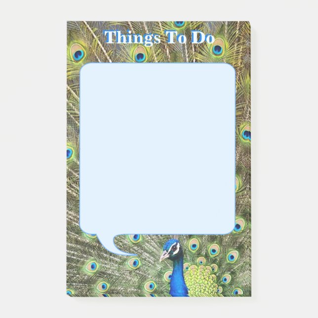 Peacock-fjädrar och kalligrafi-Sak att göra Post-it Block (Framsida)