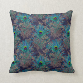 Peacock Fjädrar på Lilan Kudde