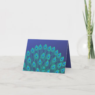 PEACOCK FJÄRRFJÄDRAR, DEKORATIVA MOTIVERA BLÖVAQUA TACK KORT