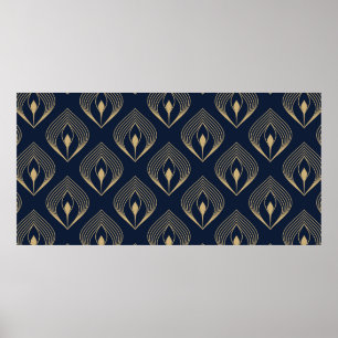 Peacock Fjäther ombre mönster ditzy blommigt mot Poster
