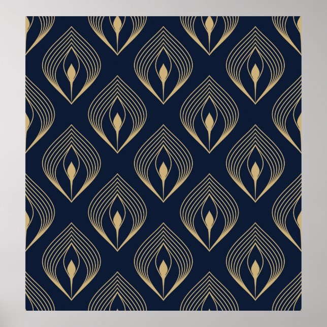 Peacock Fjäther ombre mönster ditzy blommigt motif Poster (Framsidan)