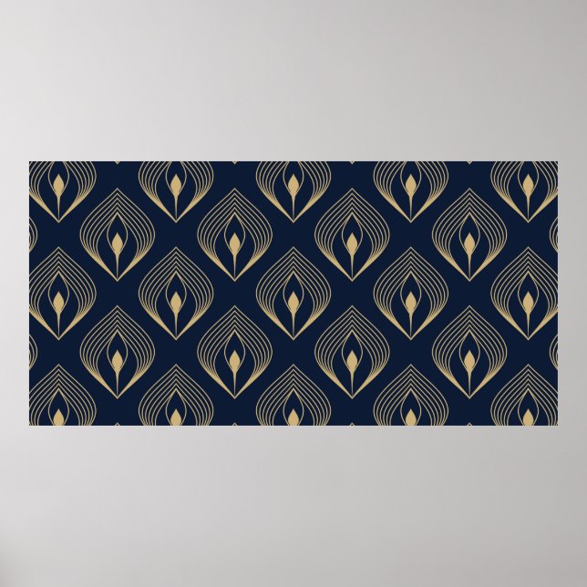 Peacock Fjäther ombre mönster ditzy blommigt motif Poster (Framsidan)