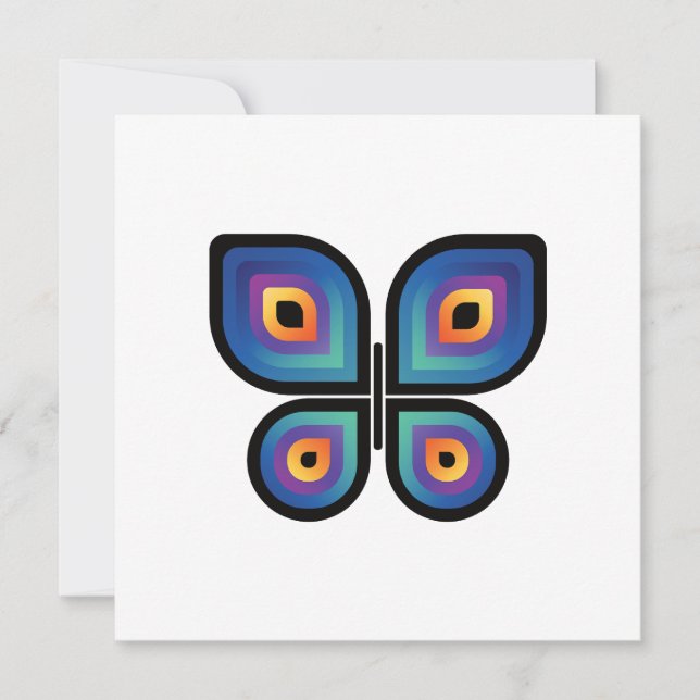 Peacock Flame Butterfly Julkort (Framsida)