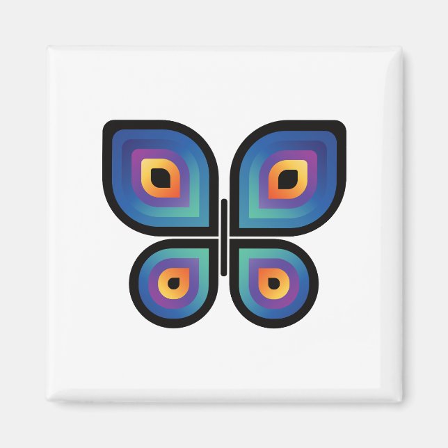 Peacock Flame Butterfly Magnet (Framsidan)