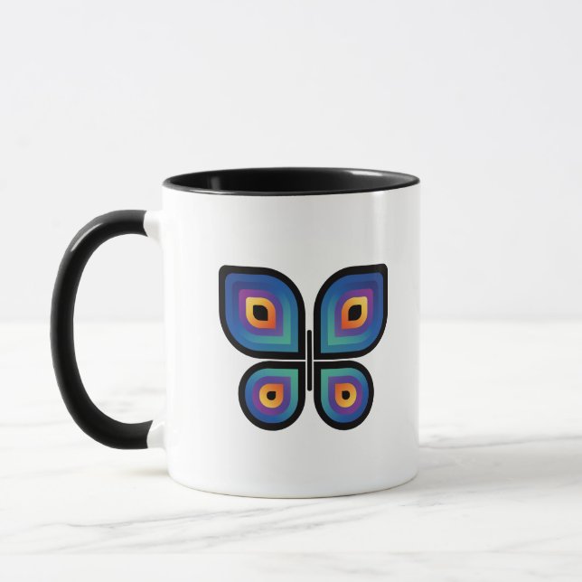 Peacock Flame Butterfly Mugg (Vänster)