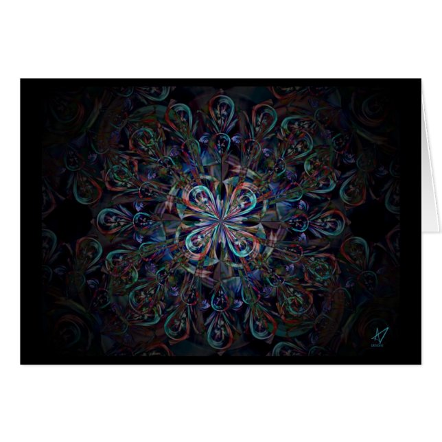 Peacock Flower Hälsningskort (Framsidan Horizontal)