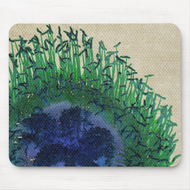 Peacock Flower Mousepad Musmatta (Framsidan)