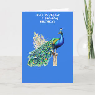 Peacock födelsedagskort, ha en fantastisk födelsed tack kort
